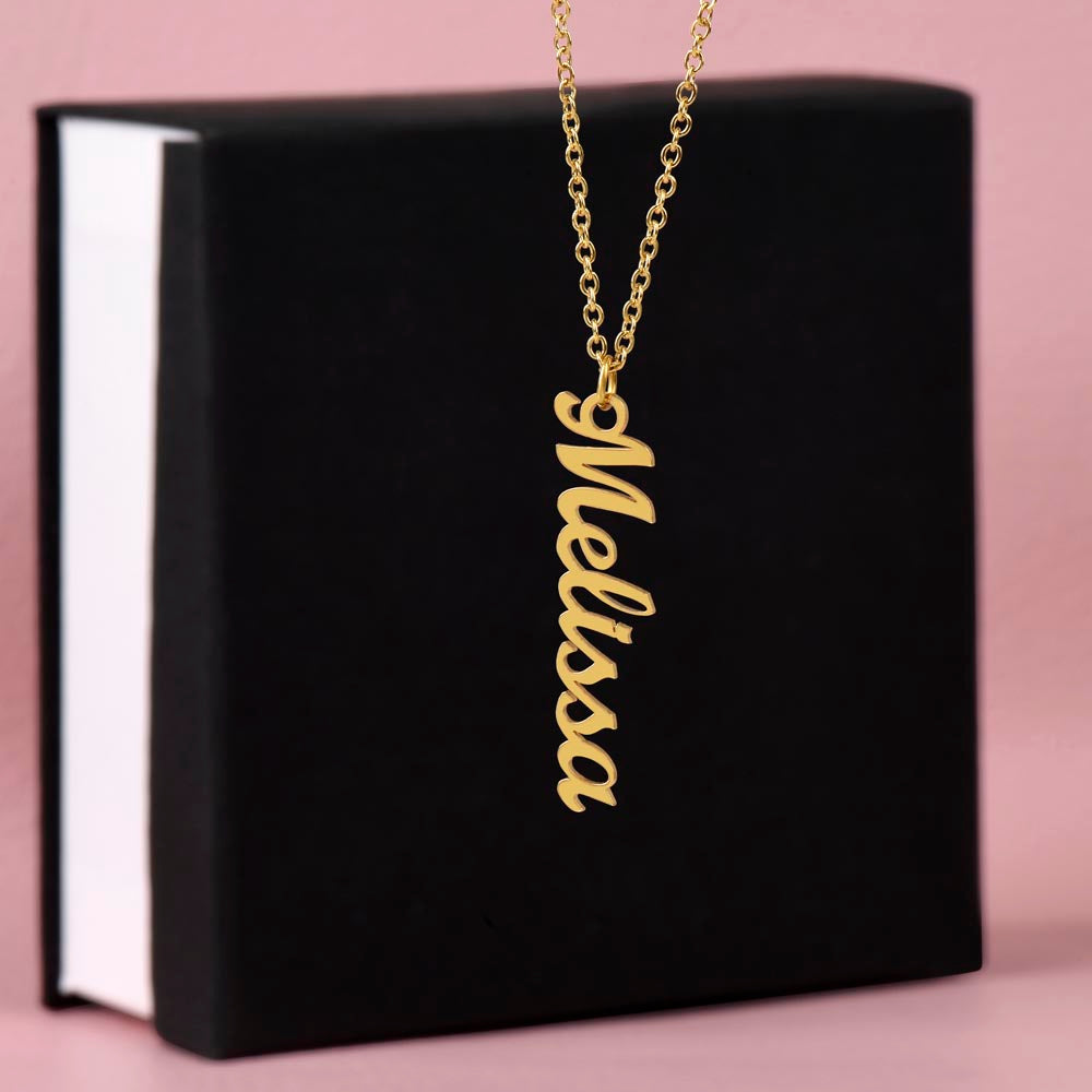 Personalized Vertical Name Necklace - Bar Style Custom Jewelry