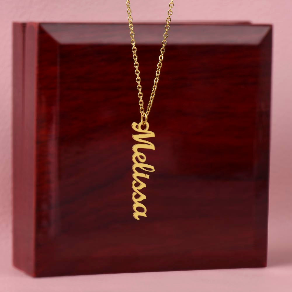 Personalized Vertical Name Necklace - Bar Style Custom Jewelry