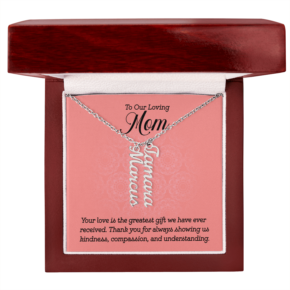 Personalized Multi-Name Necklace for Mom - Vertical Charms