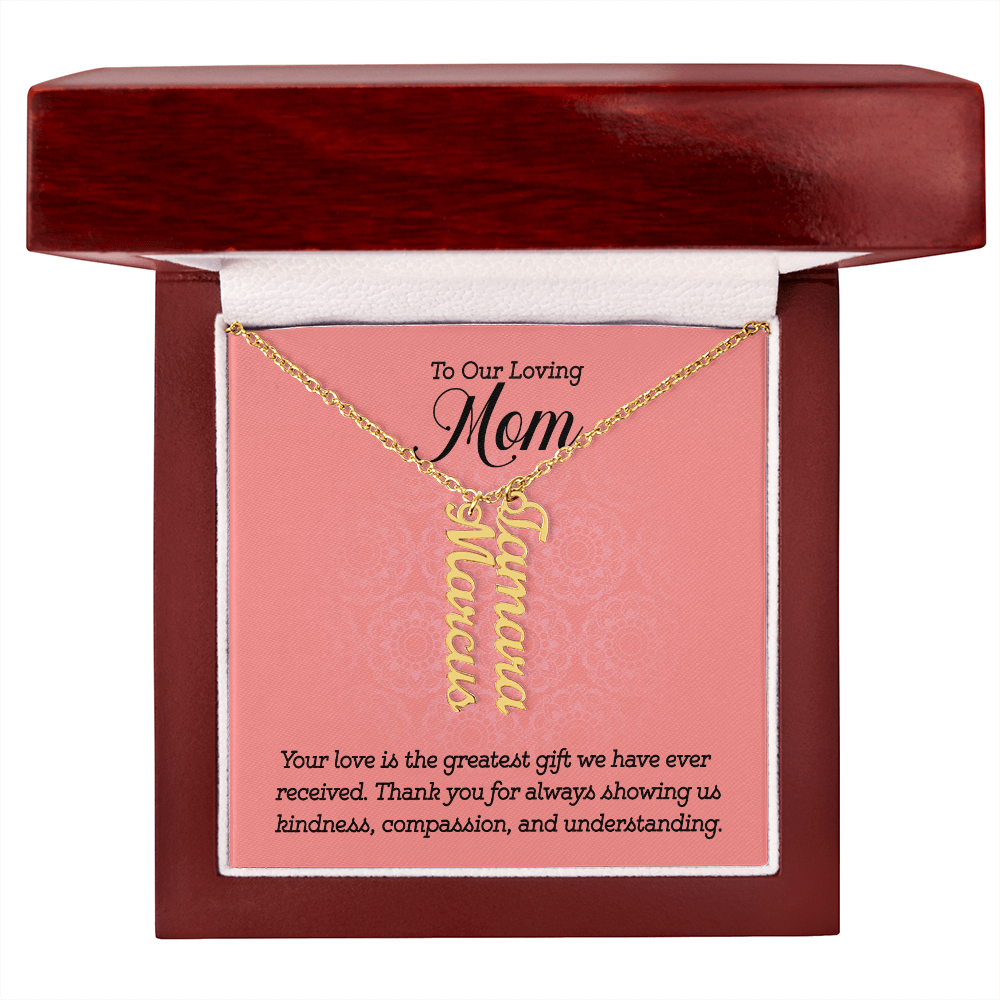 Personalized Multi-Name Necklace for Mom - Vertical Charms