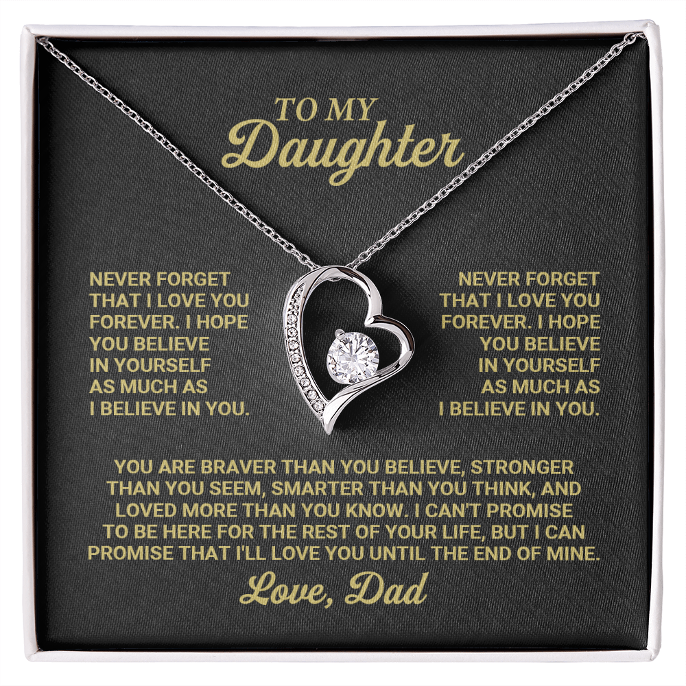 Forever Love Heart Necklace for Daughter from Dad
