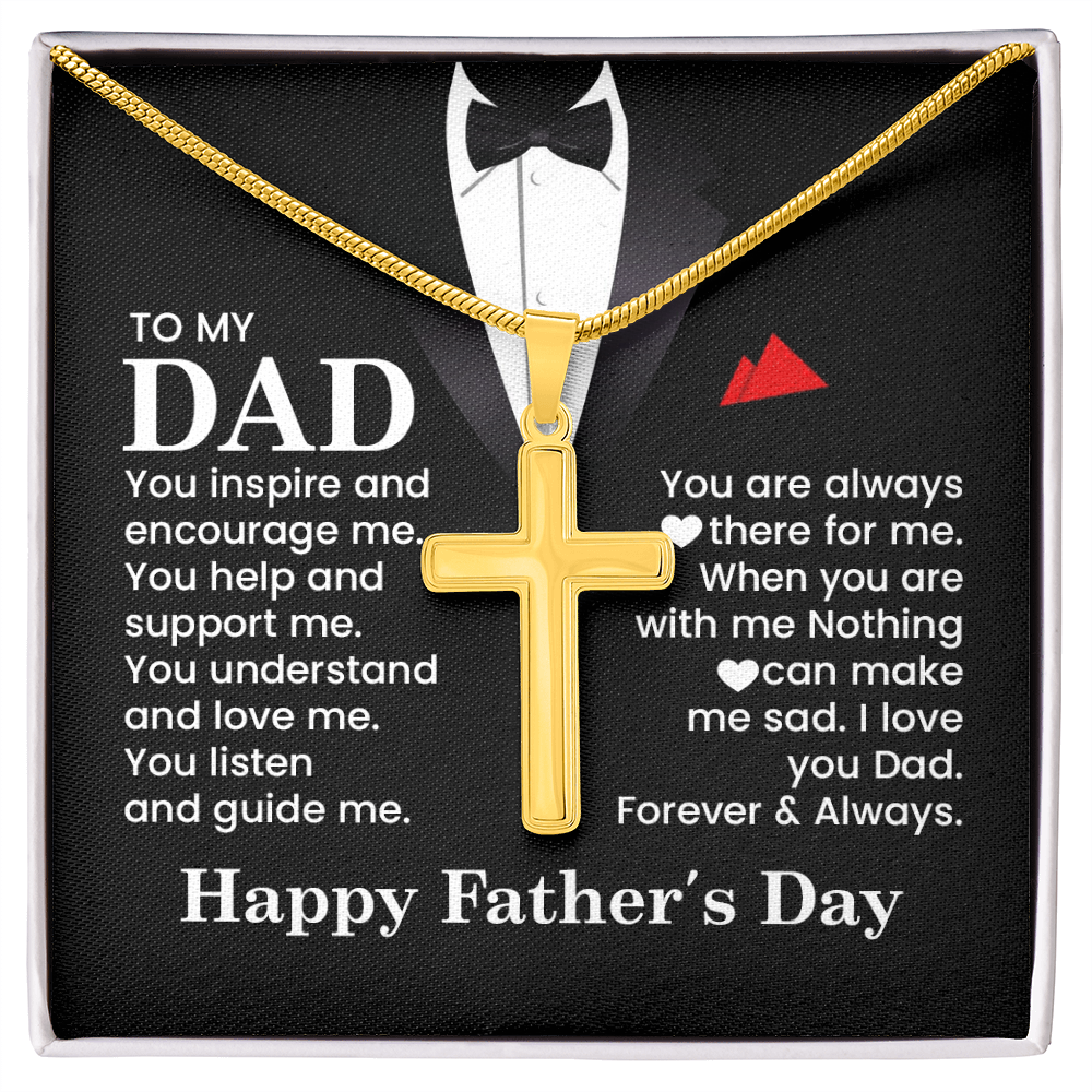 Cross Necklace Gift for Dad – Father’s Day Christian Gift for Dad, Sentimental Religious Necklace for Father