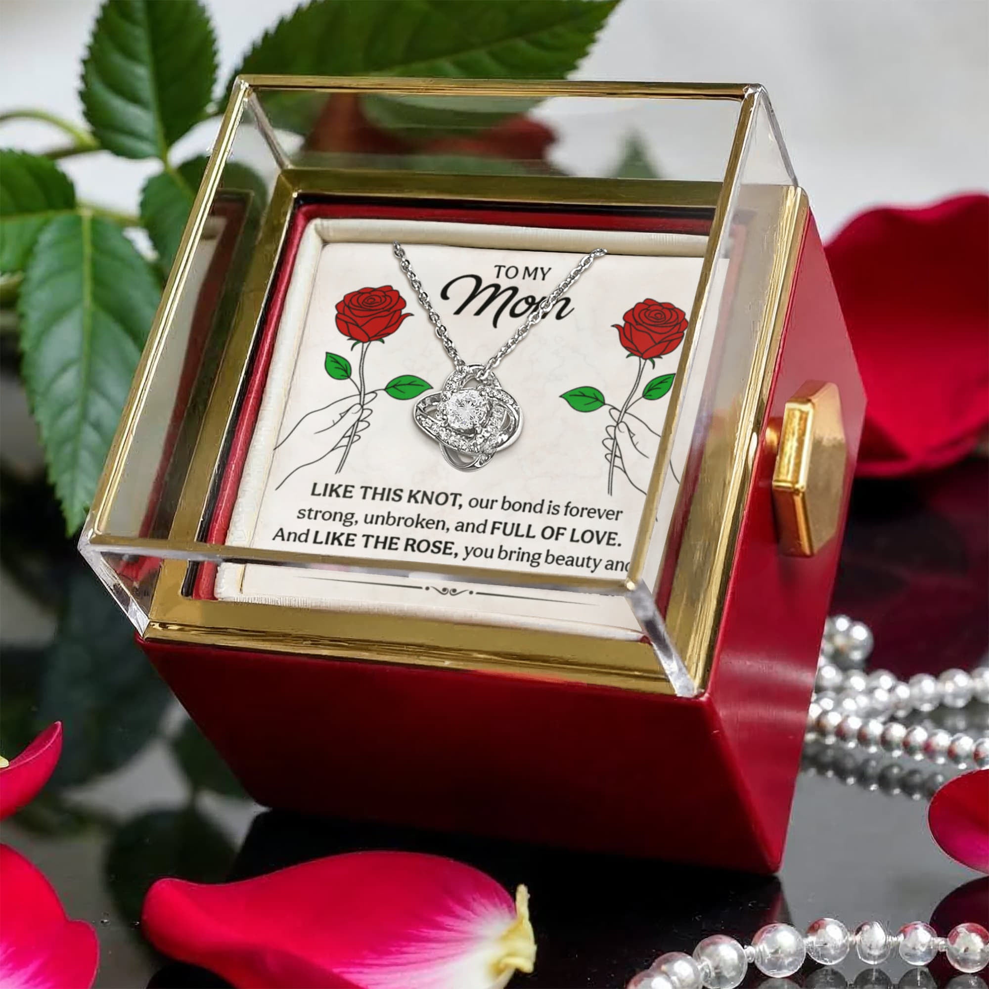 Elegant Rose Pendant Necklace for Mom