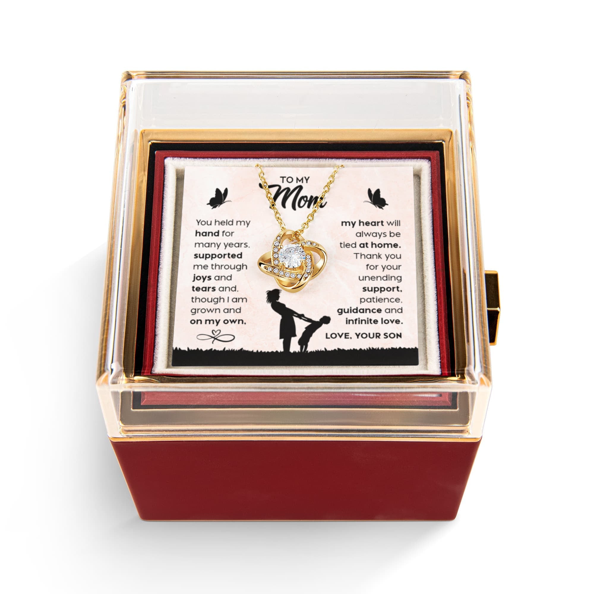 To My Beautiful Mom Necklace – Heart Infinity Jewelry Gift