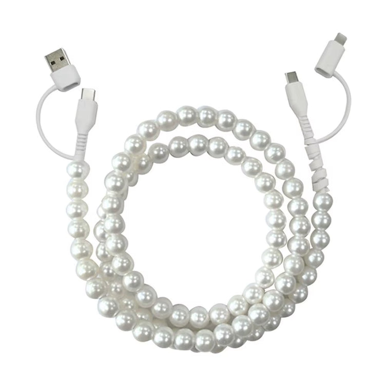 4 in 1 Beaded Fast Charging Cable for Iphone High-Speed 60W PD3.0 Charging for Iphone Fast Data Sync Beads Phone Cable Wide