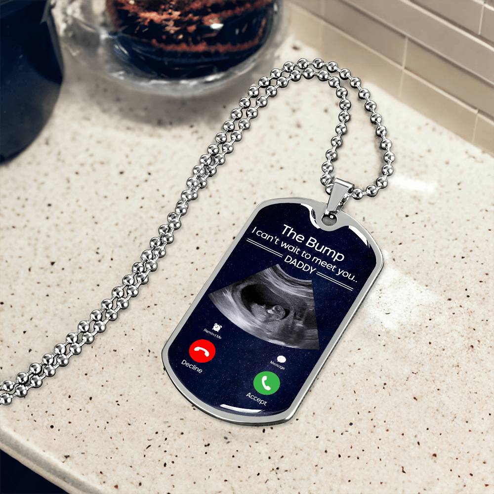 pregnancy announcement necklace for dad ultrasound photo