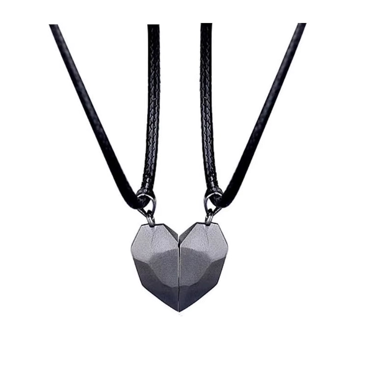 2Pcs Magnetic Heart Couple Necklace for Women Men Lover Valentine&