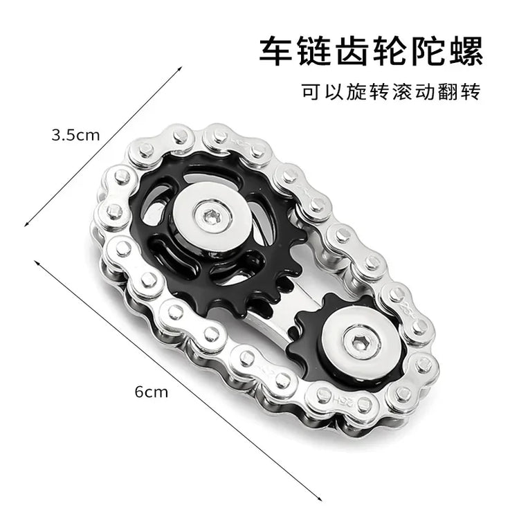 Sprockets Flywheel Fingertip Gyro Fidget Spinner Antistress Anxiety Metal Bike Chains Spinner Fidget Toys for Adult Kids