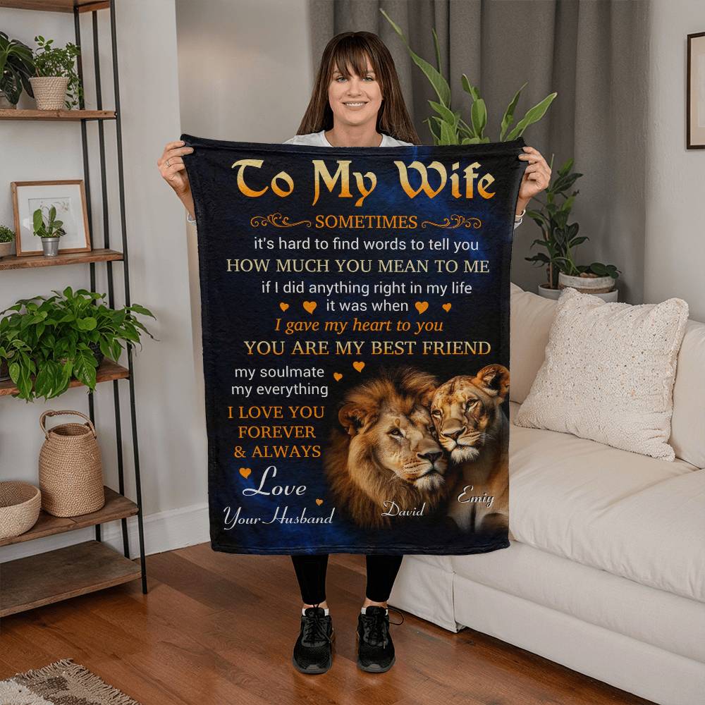 Custom Name Love Blanket for Wife