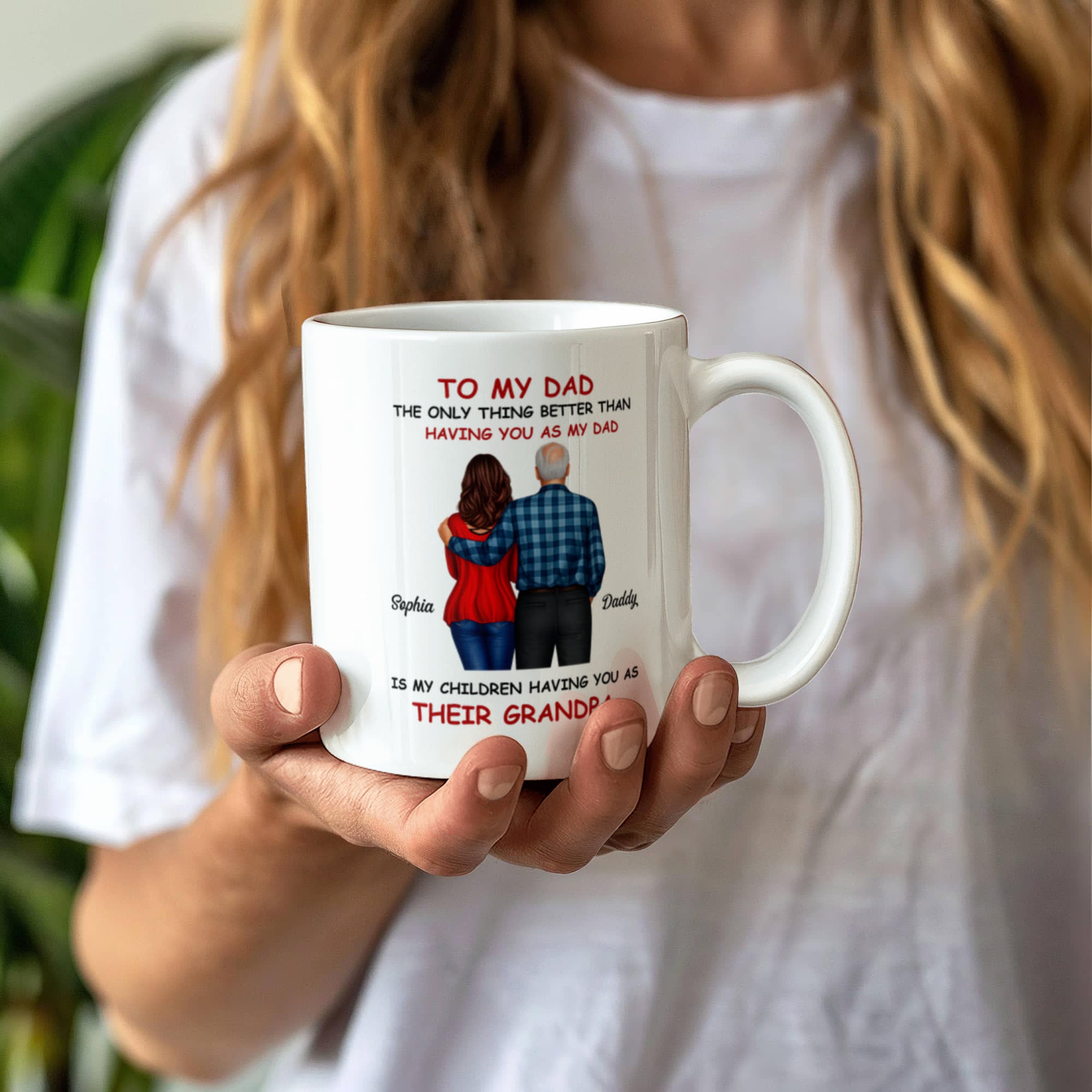 To My Dad Grandpa Mug – Father to Grandpa Gift, Personalized Dad Mug from Daughter, Father&