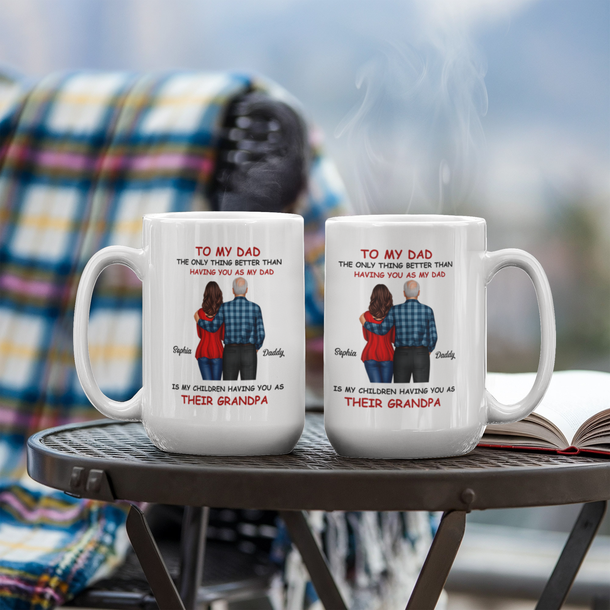 To My Dad Grandpa Mug – Father to Grandpa Gift, Personalized Dad Mug from Daughter, Father&