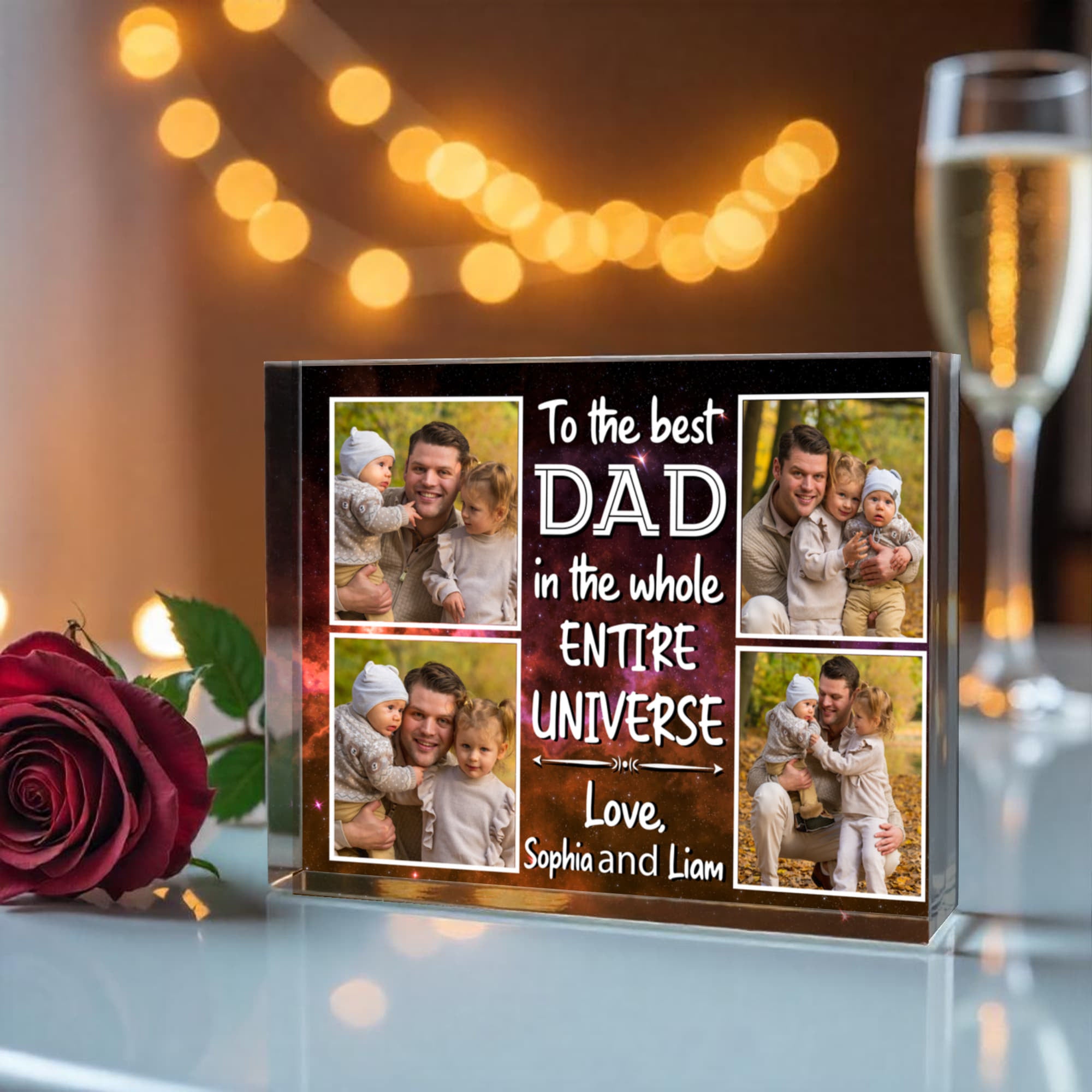 The Best Dad Times Personalized 1st Father’s Day Acrylic Plaque – Custom Photo & Dear Daddy Message Gift