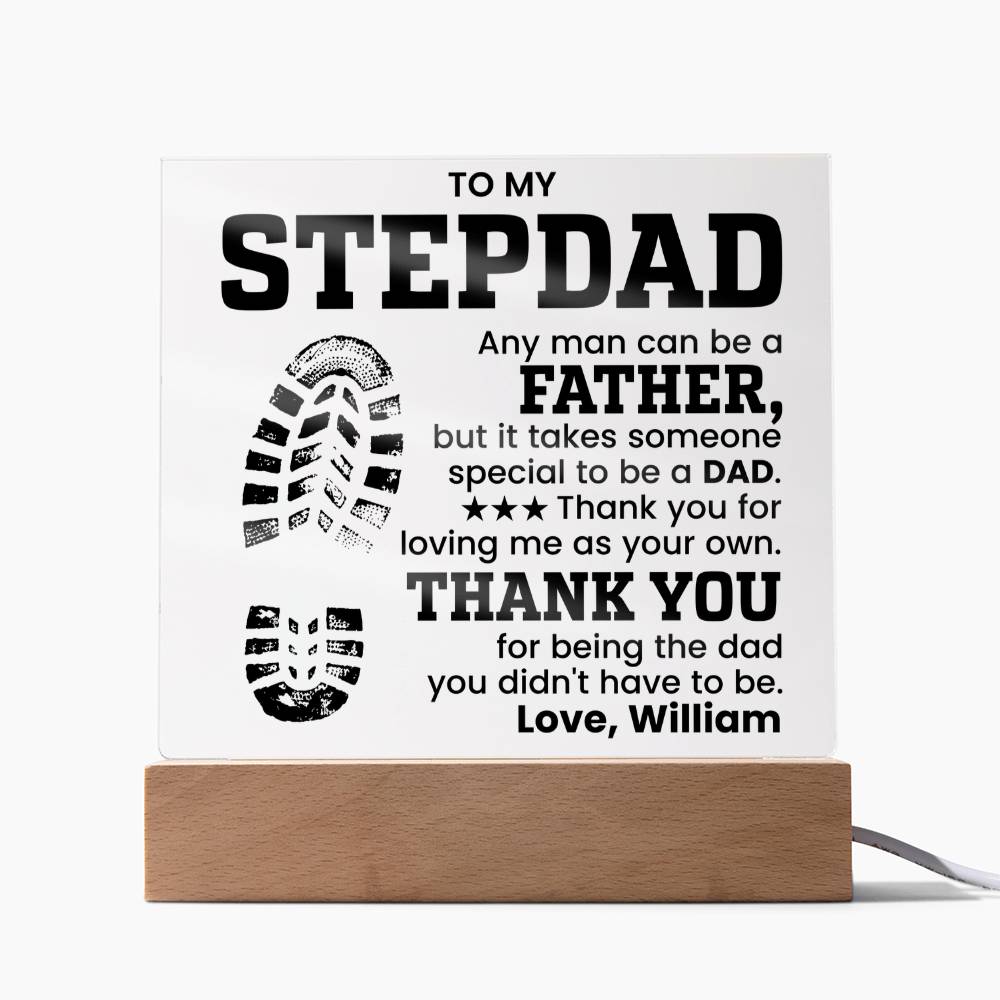 Personalized To My Stepdad LED Night Light Plaque - Emotional Father&