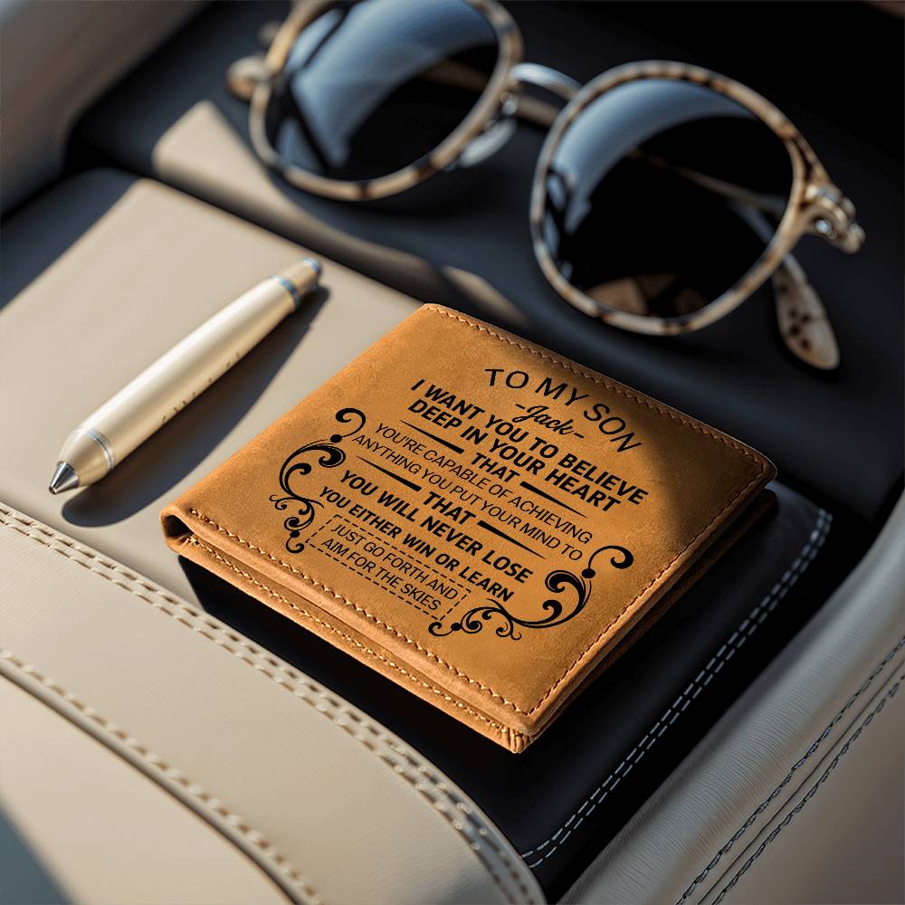 Personalized To My Son Leather Wallet - Emotional Father&
