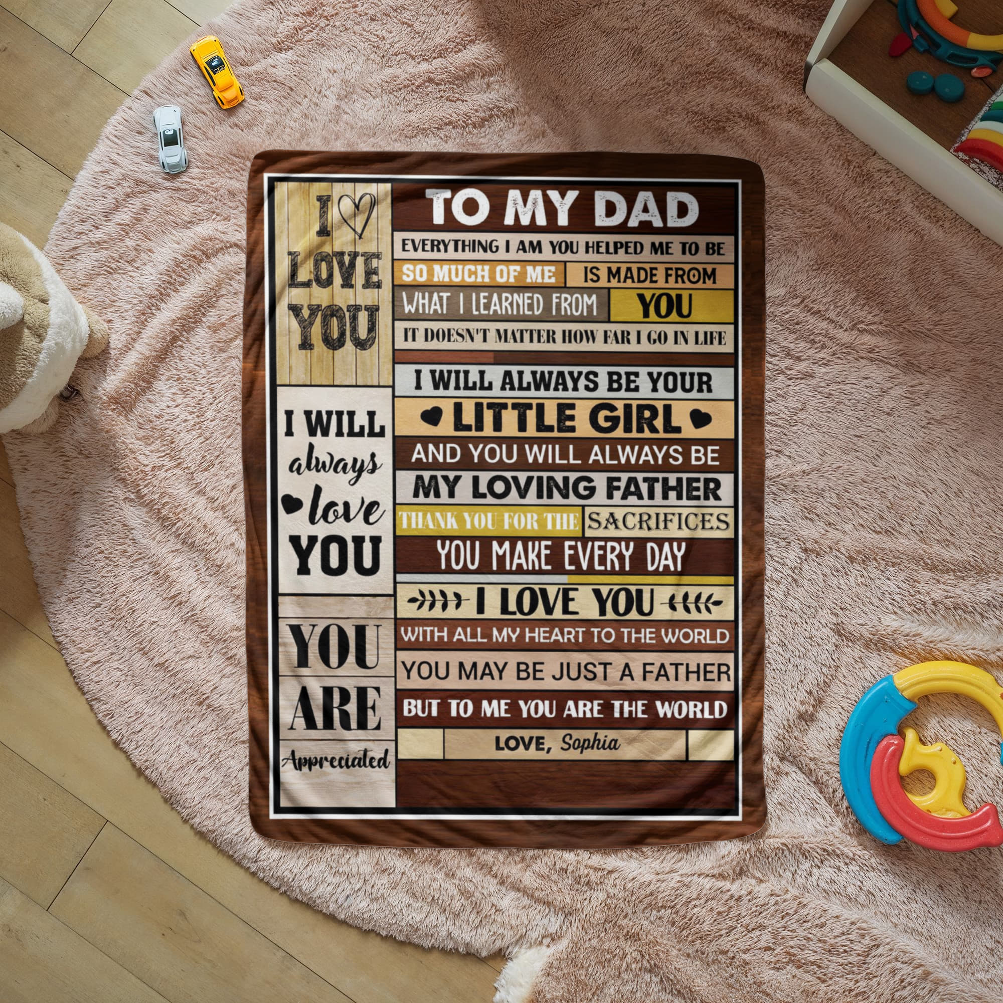 Father daughter keepsake blanket
