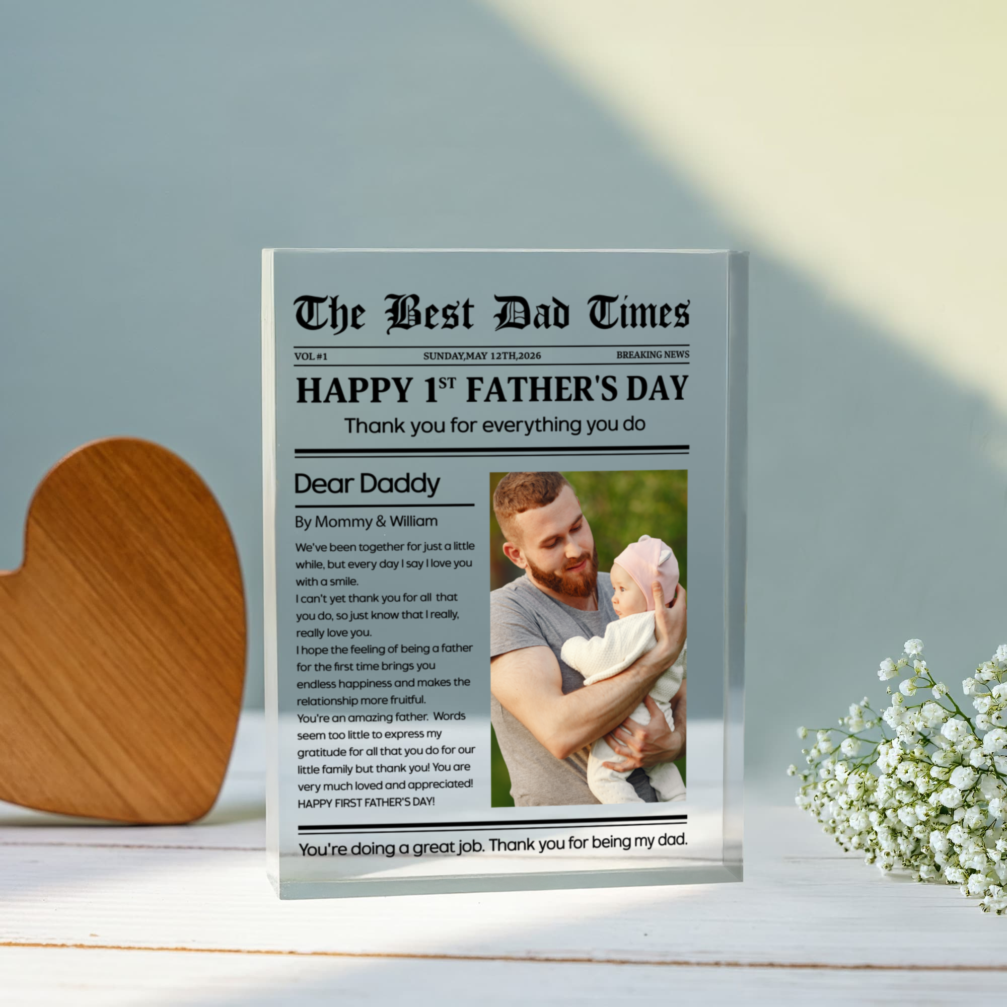 the best dad times personalized 1st fathers day acrylic plaque