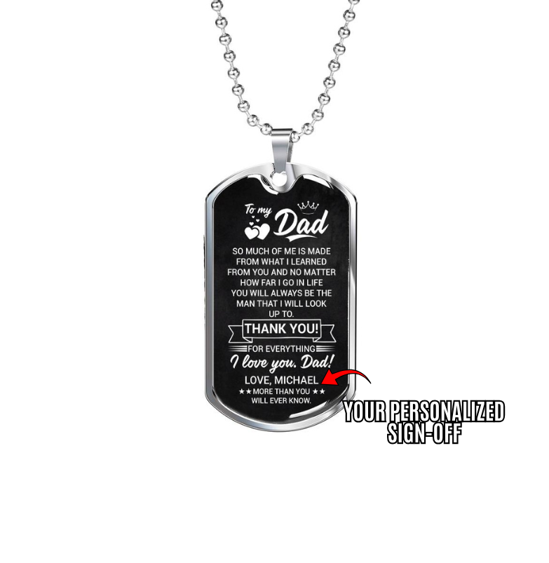 Sentimental dad necklace gift