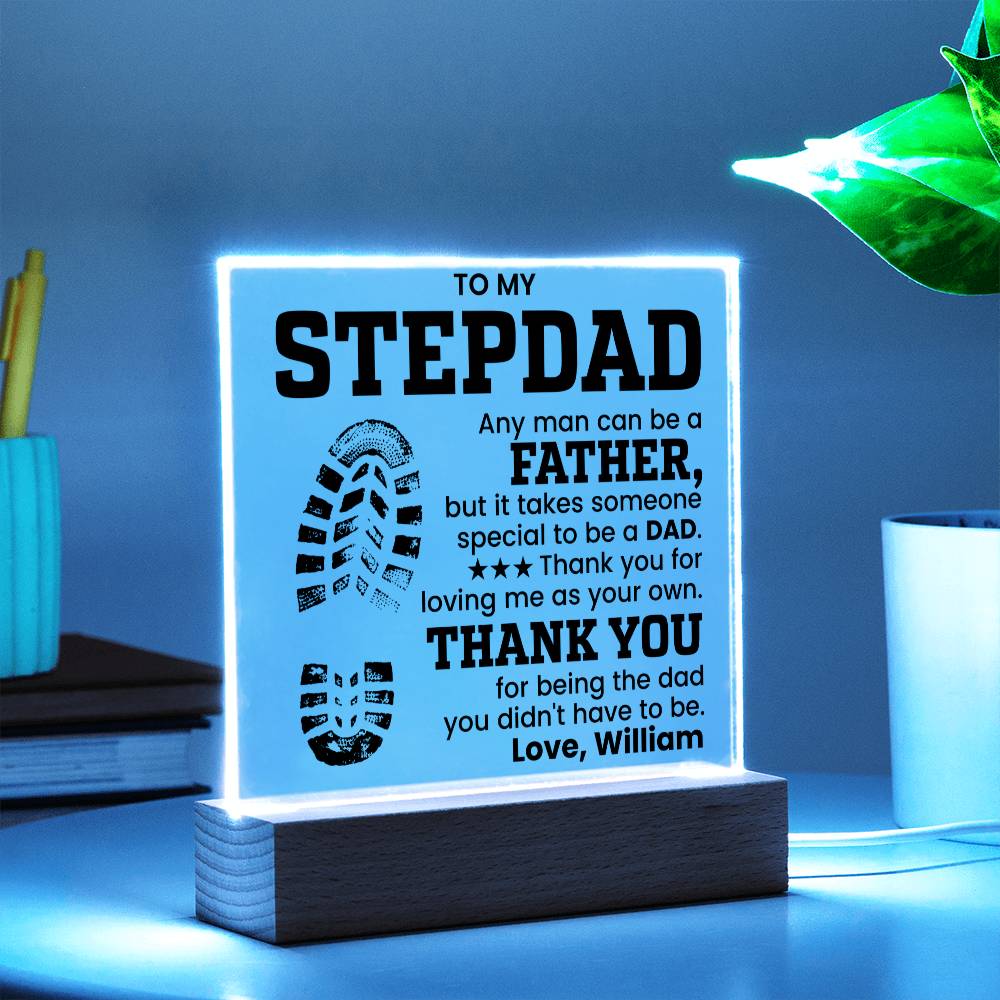 Personalized To My Stepdad LED Night Light Plaque - Emotional Father&