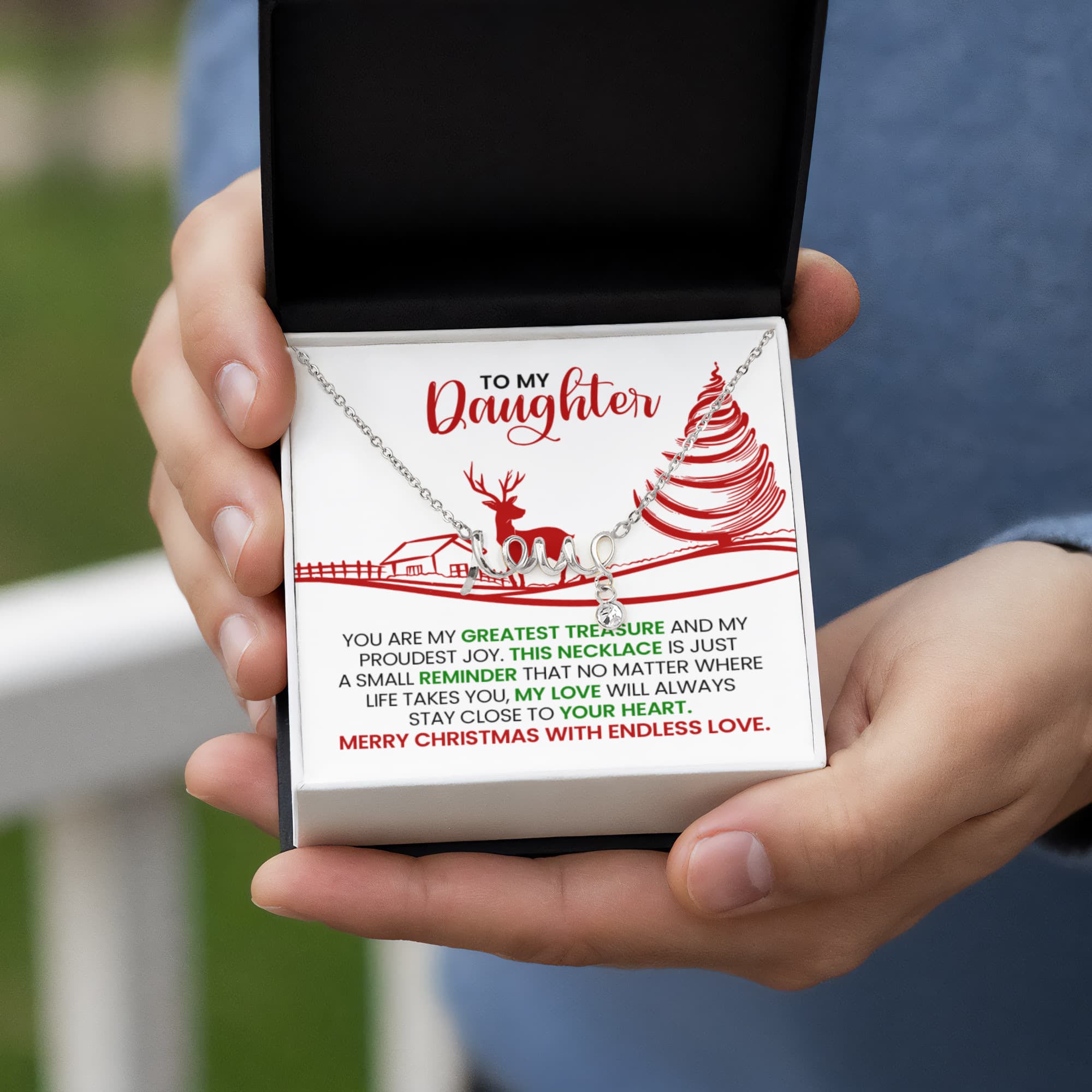 Message Card Necklace for Daughter