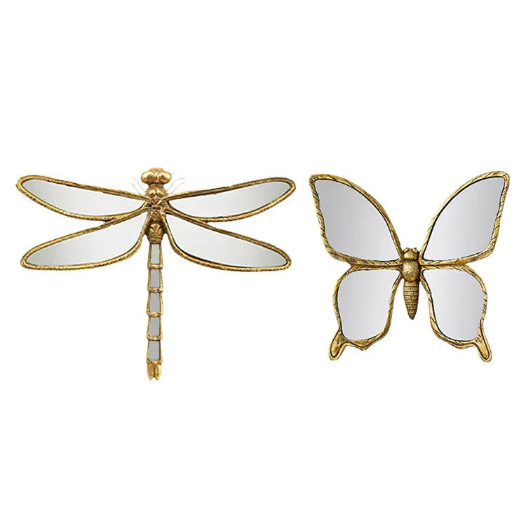 1PC Retro Resin Insect Wing Butterfly Dragonfly Pendant Living Room TV Background Mirror Wall Hanging Ornaments