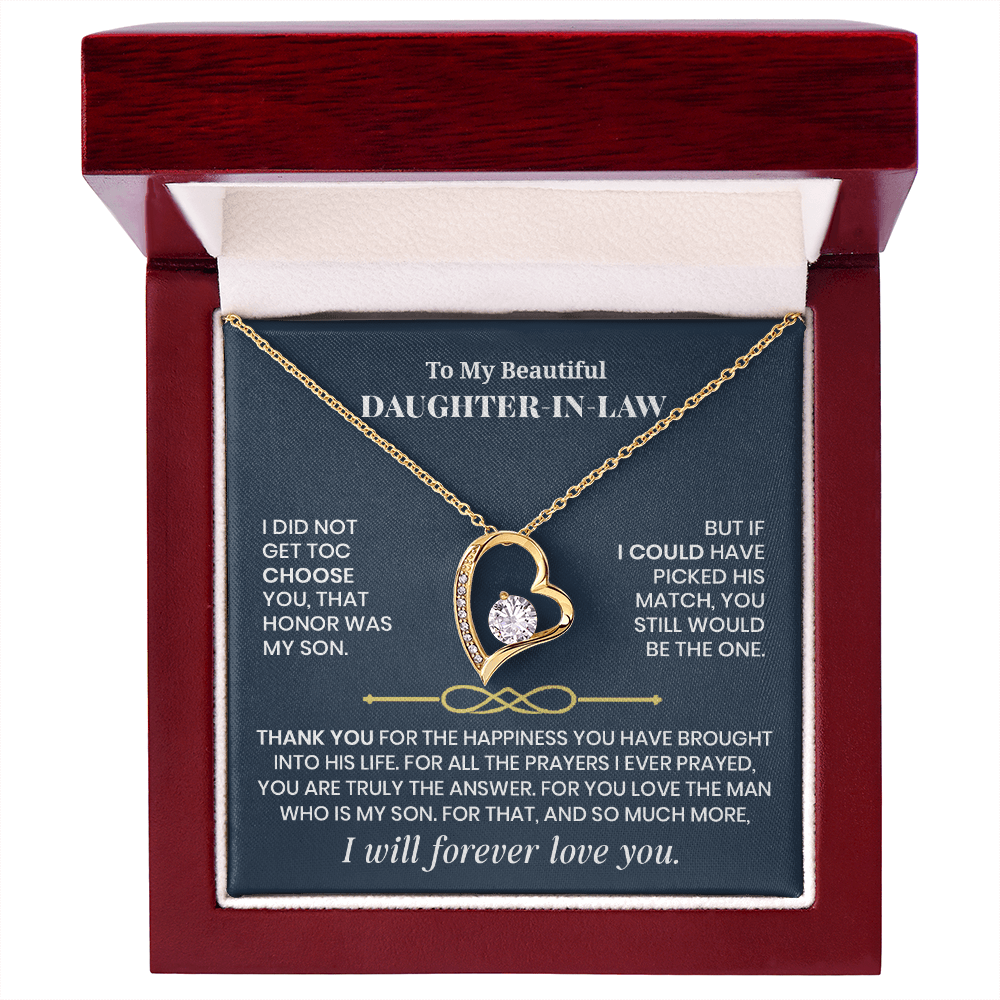 Forever Love Necklace for Daughter - in - Law – Meaningful Gift from Mother - in - Law or Father - in - Law - Whimsical Shoppe