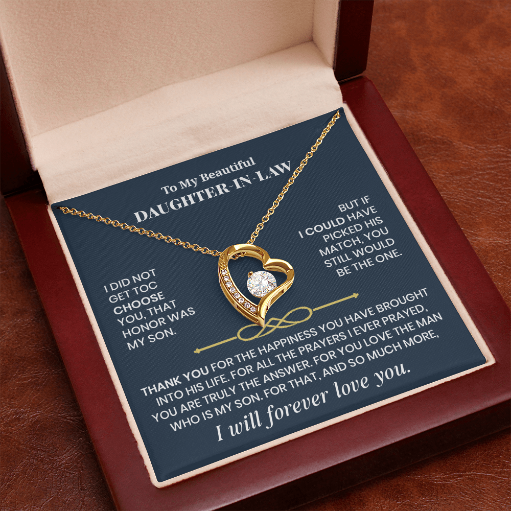 Forever Love Necklace for Daughter - in - Law – Meaningful Gift from Mother - in - Law or Father - in - Law - Whimsical Shoppe
