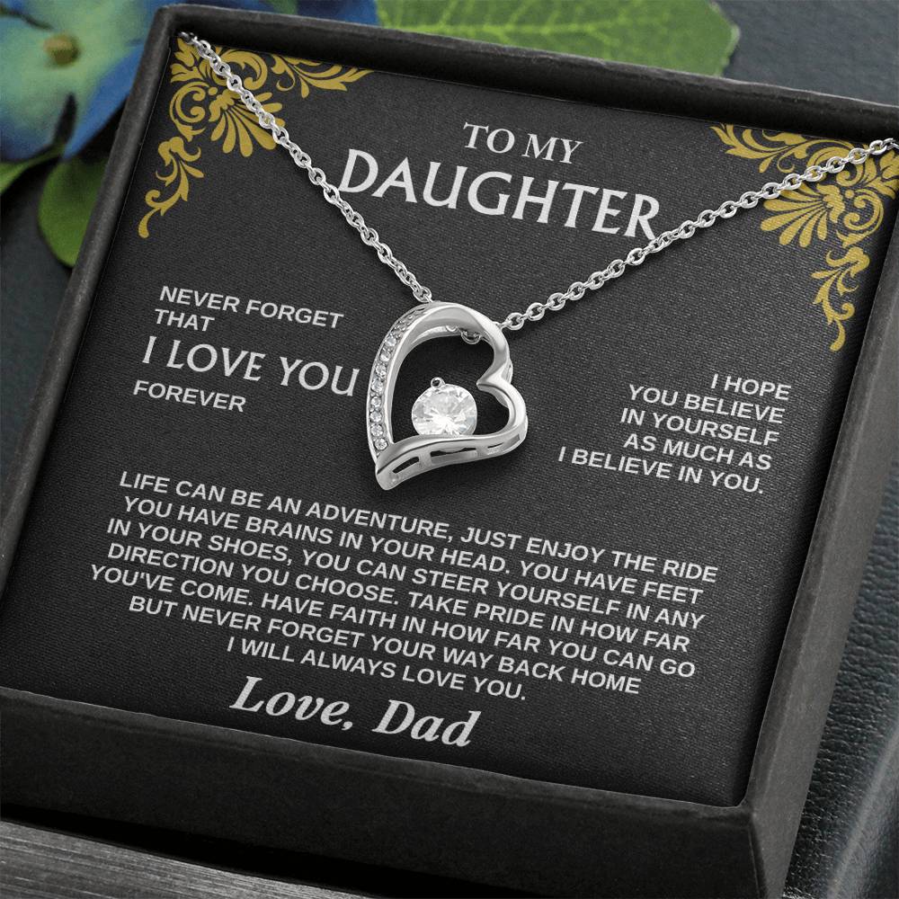 Forever Love Necklace for Daughter – Meaningful Gift from Dad, Symbol of Love, Faith & Guidance - Whimsical Shoppe
