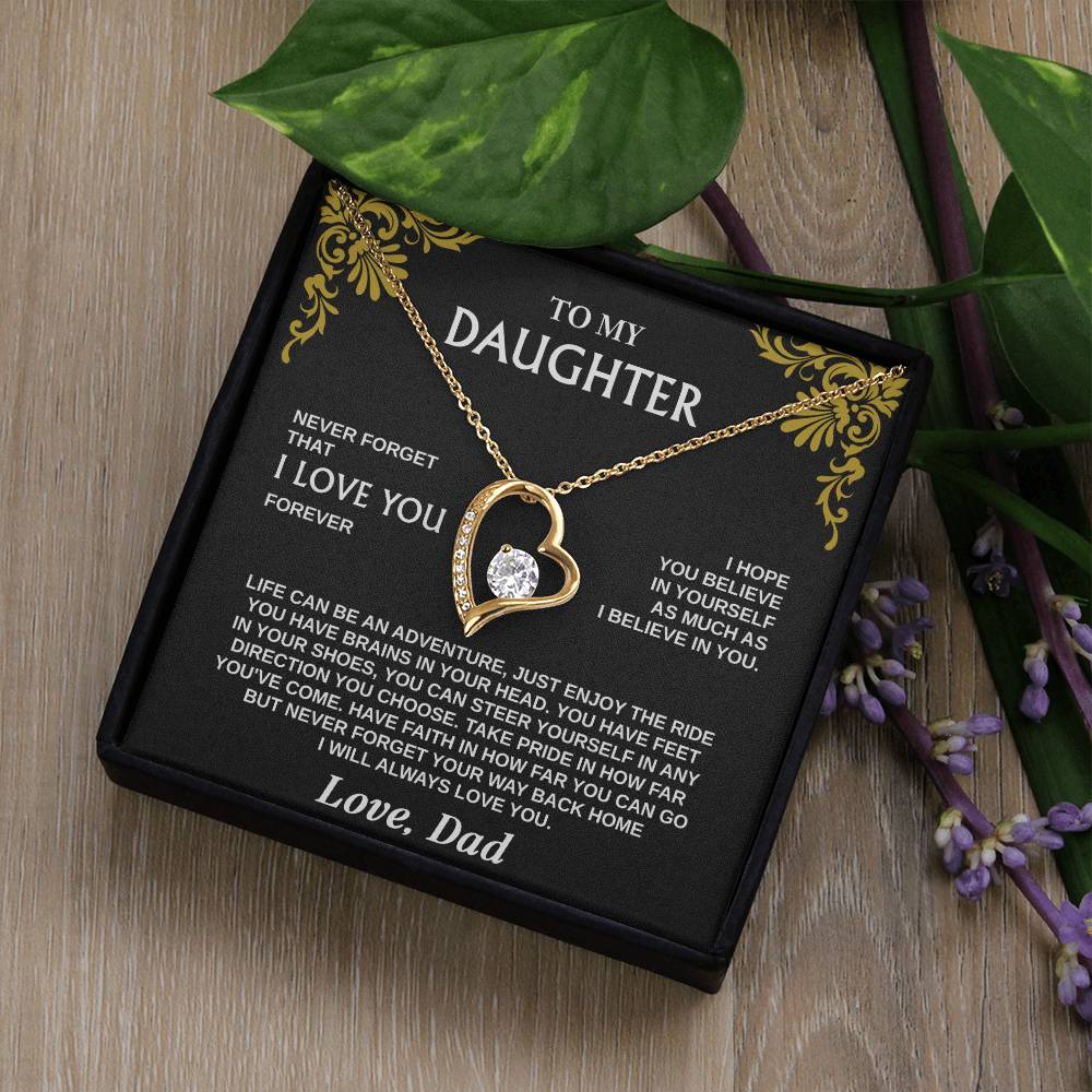 Forever Love Necklace for Daughter – Meaningful Gift from Dad, Symbol of Love, Faith & Guidance - Whimsical Shoppe