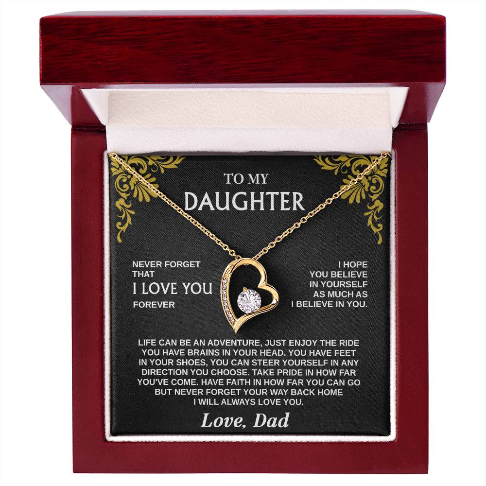 Forever Love Necklace for Daughter – Meaningful Gift from Dad, Symbol of Love, Faith & Guidance - Whimsical Shoppe