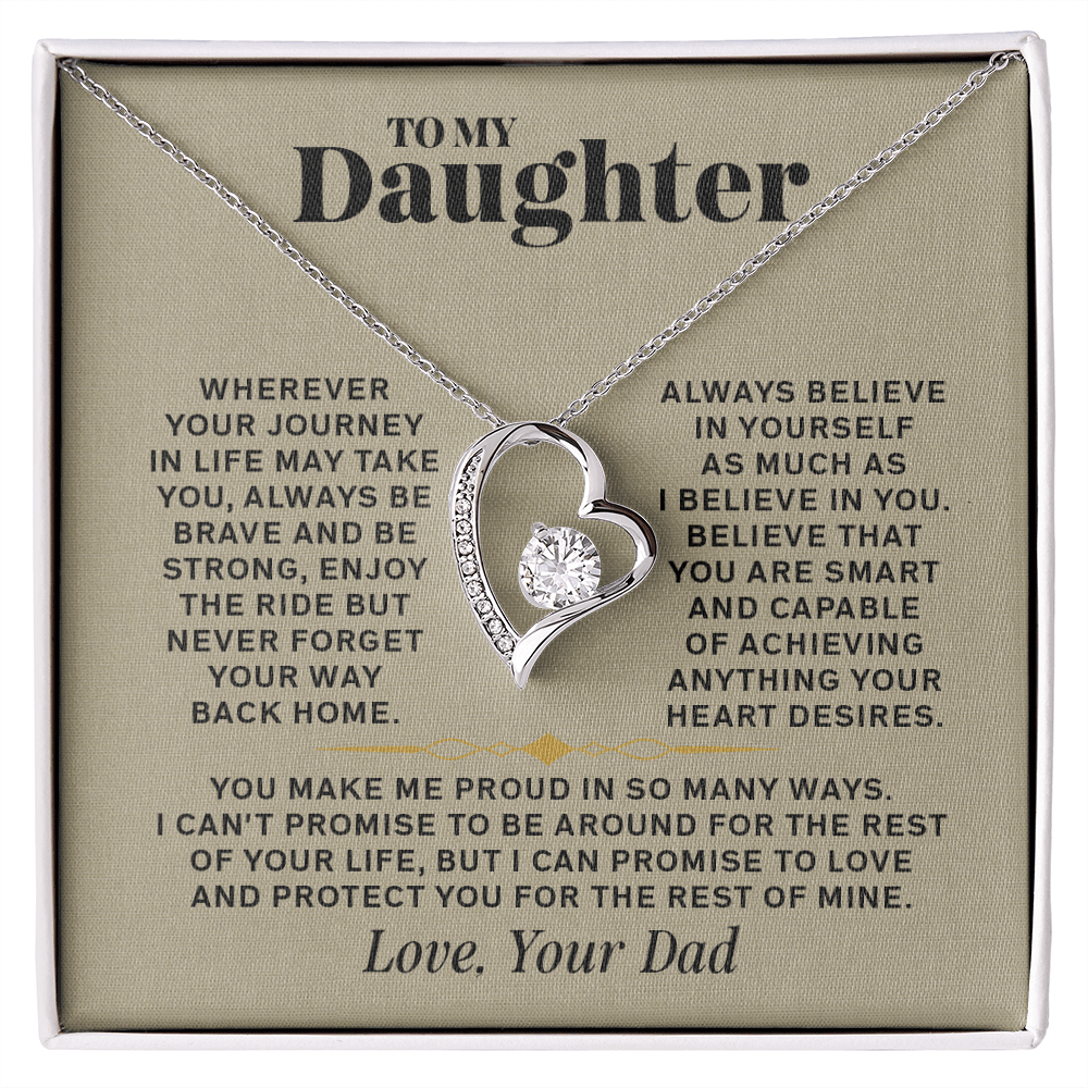 Forever Love Necklace for Daughter – Meaningful Gift from Dad, Symbol of Love, Strength & Protection - Whimsical Shoppe
