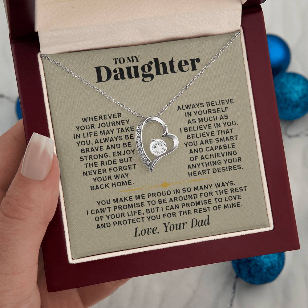 Forever Love Necklace for Daughter – Meaningful Gift from Dad, Symbol of Love, Strength & Protection - Whimsical Shoppe