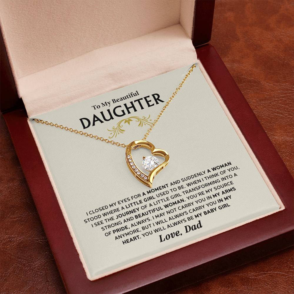 Forever Love Necklace for Daughter – Meaningful Gift from Dad, Symbol of Pride, Love & Growing Up - Whimsical Shoppe