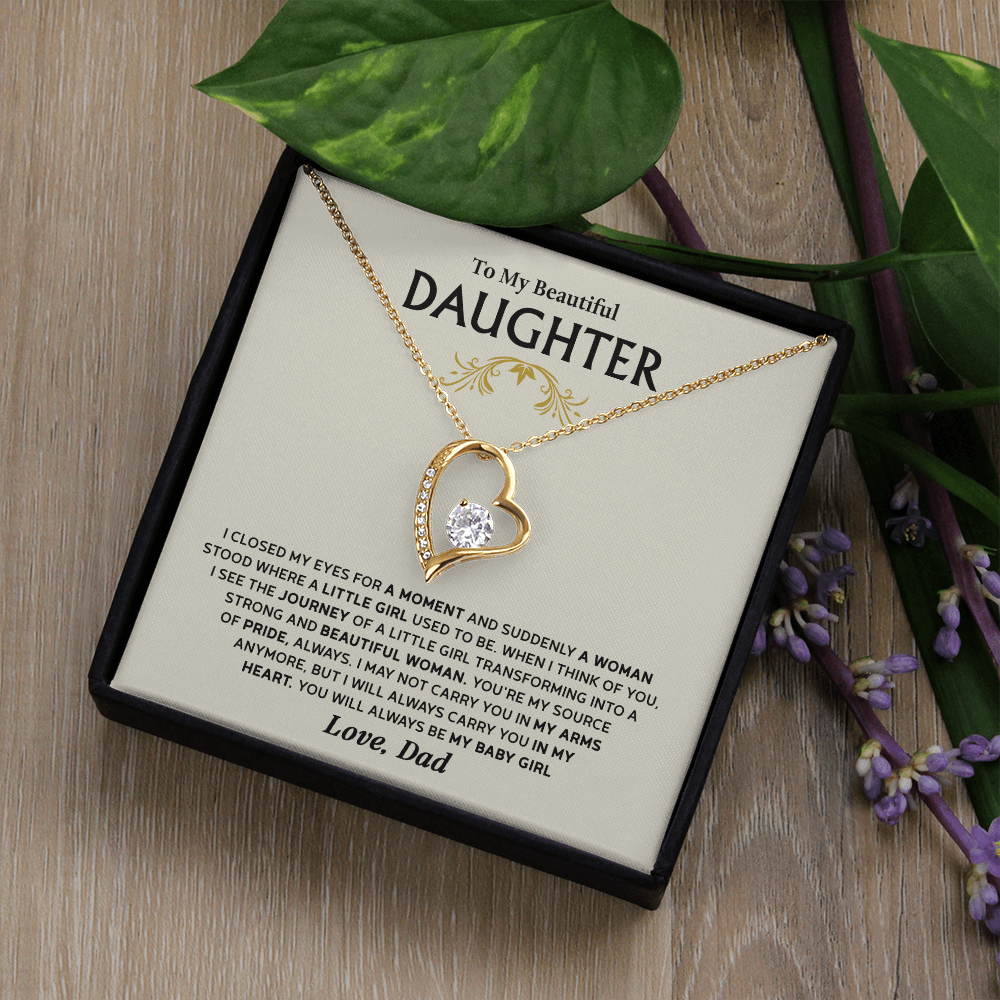 Forever Love Necklace for Daughter – Meaningful Gift from Dad, Symbol of Pride, Love & Growing Up - Whimsical Shoppe