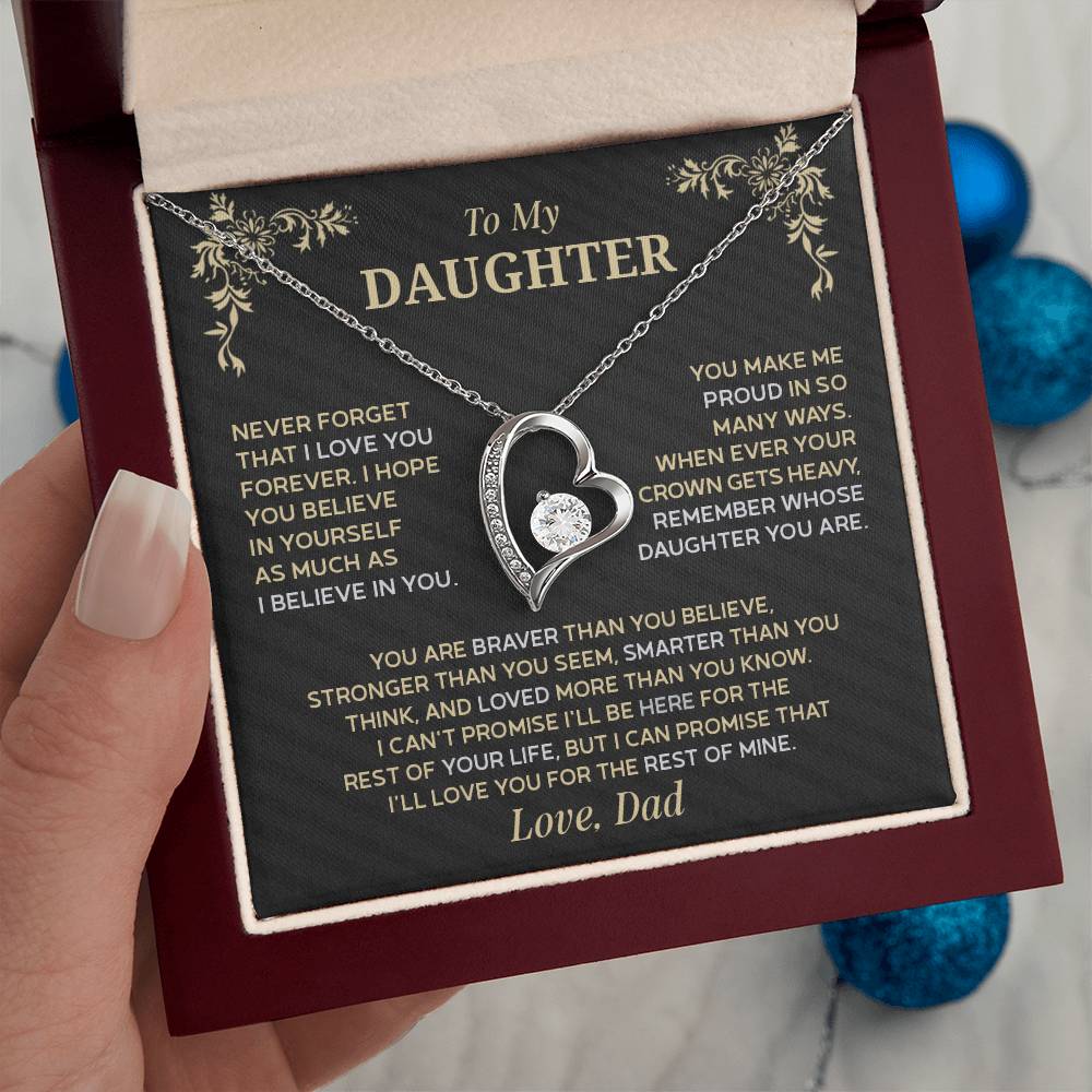 Forever Love Necklace for Daughter – Meaningful Gift from Dad, Symbol of Pride & Unconditional Love - Whimsical Shoppe