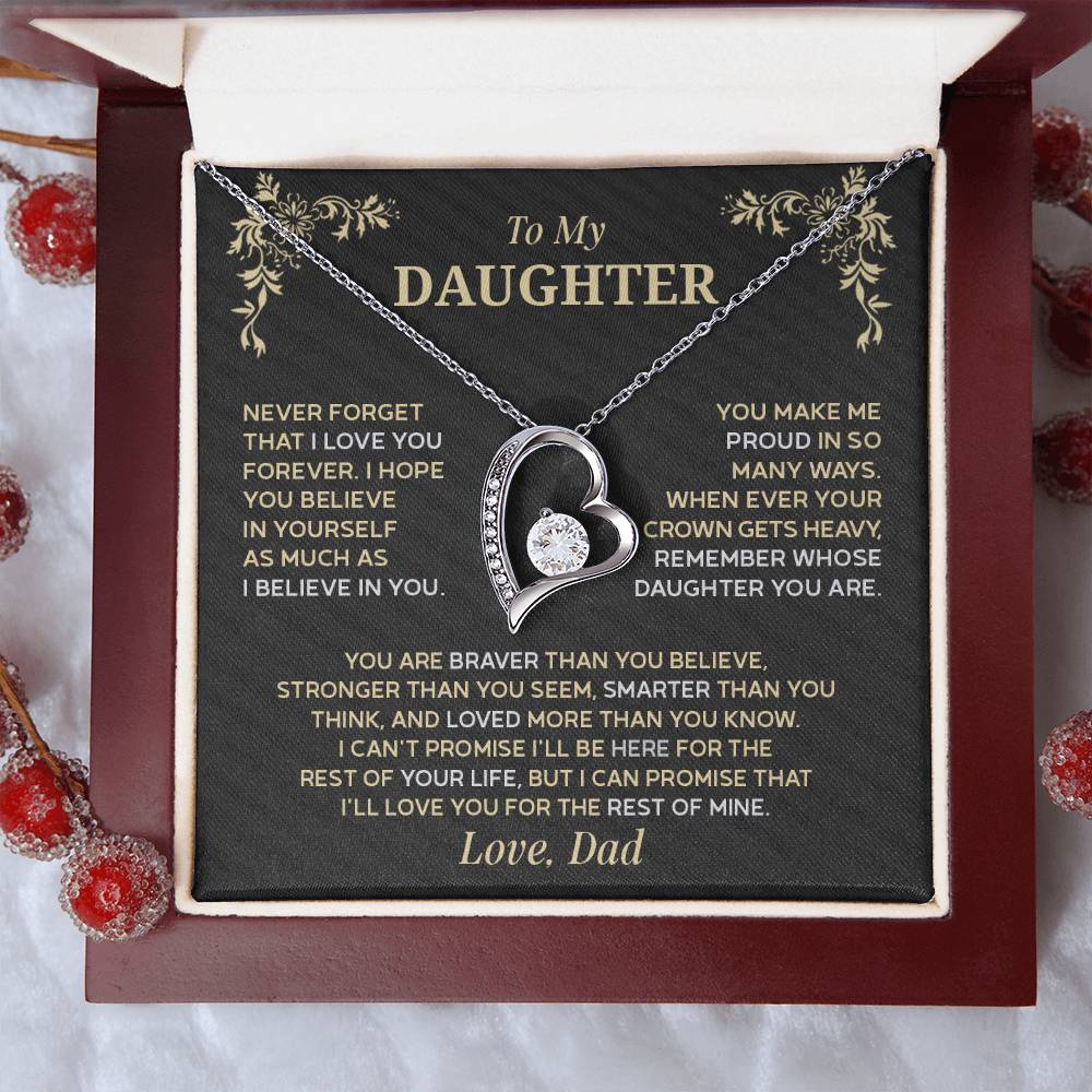Forever Love Necklace for Daughter – Meaningful Gift from Dad, Symbol of Pride & Unconditional Love - Whimsical Shoppe