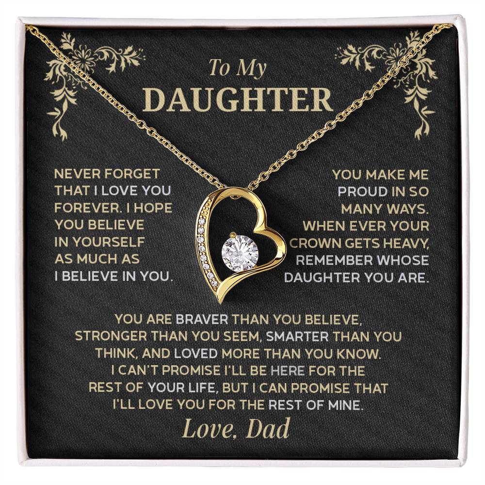Forever Love Necklace for Daughter – Meaningful Gift from Dad, Symbol of Pride & Unconditional Love - Whimsical Shoppe
