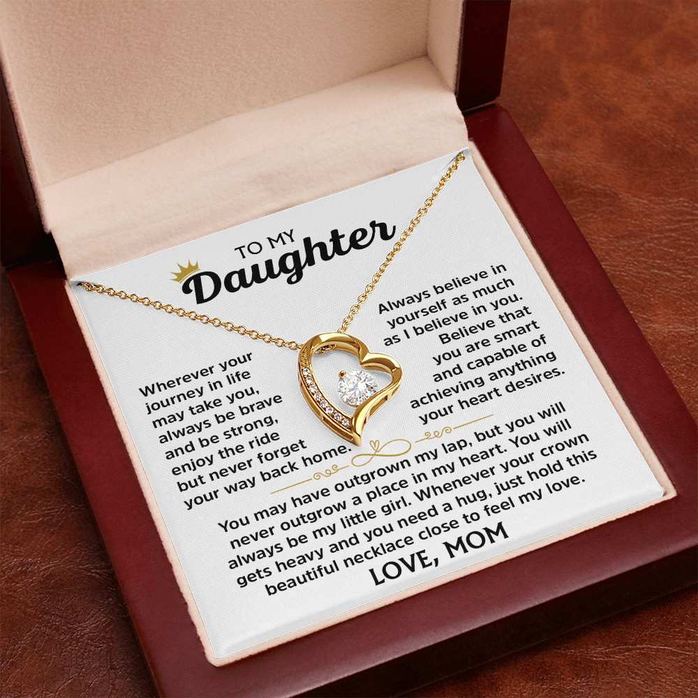 Forever Love Necklace for Daughter – Meaningful Gift from Mom, Symbol of Love, Strength & Encouragement - Whimsical Shoppe