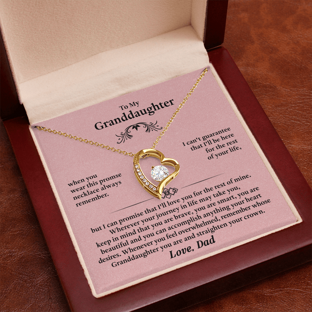 Forever Love Necklace for Granddaughter – Meaningful Gift from Grandpa, Symbol of Love, Strength & Promise - Whimsical Shoppe
