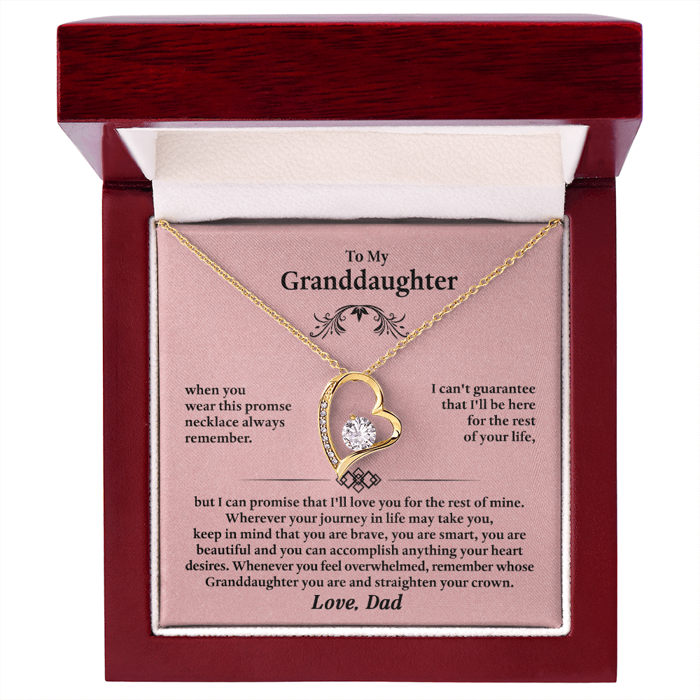 Forever Love Necklace for Granddaughter – Meaningful Gift from Grandpa, Symbol of Love, Strength & Promise - Whimsical Shoppe