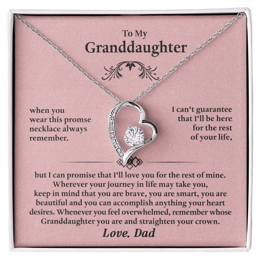 Forever Love Necklace for Granddaughter – Meaningful Gift from Grandpa, Symbol of Love, Strength & Promise - Whimsical Shoppe