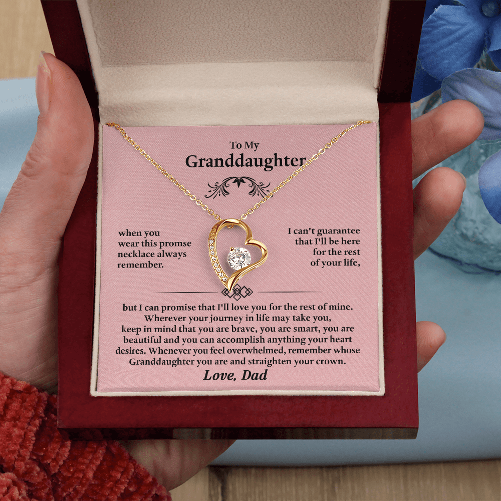 Forever Love Necklace for Granddaughter – Meaningful Gift from Grandpa, Symbol of Love, Strength & Promise - Whimsical Shoppe