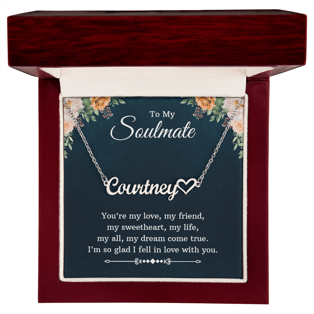 Heart Name Necklace – For Soulmate | Personalized Script Pendant, Custom Romantic Gift - Whimsical Shoppe