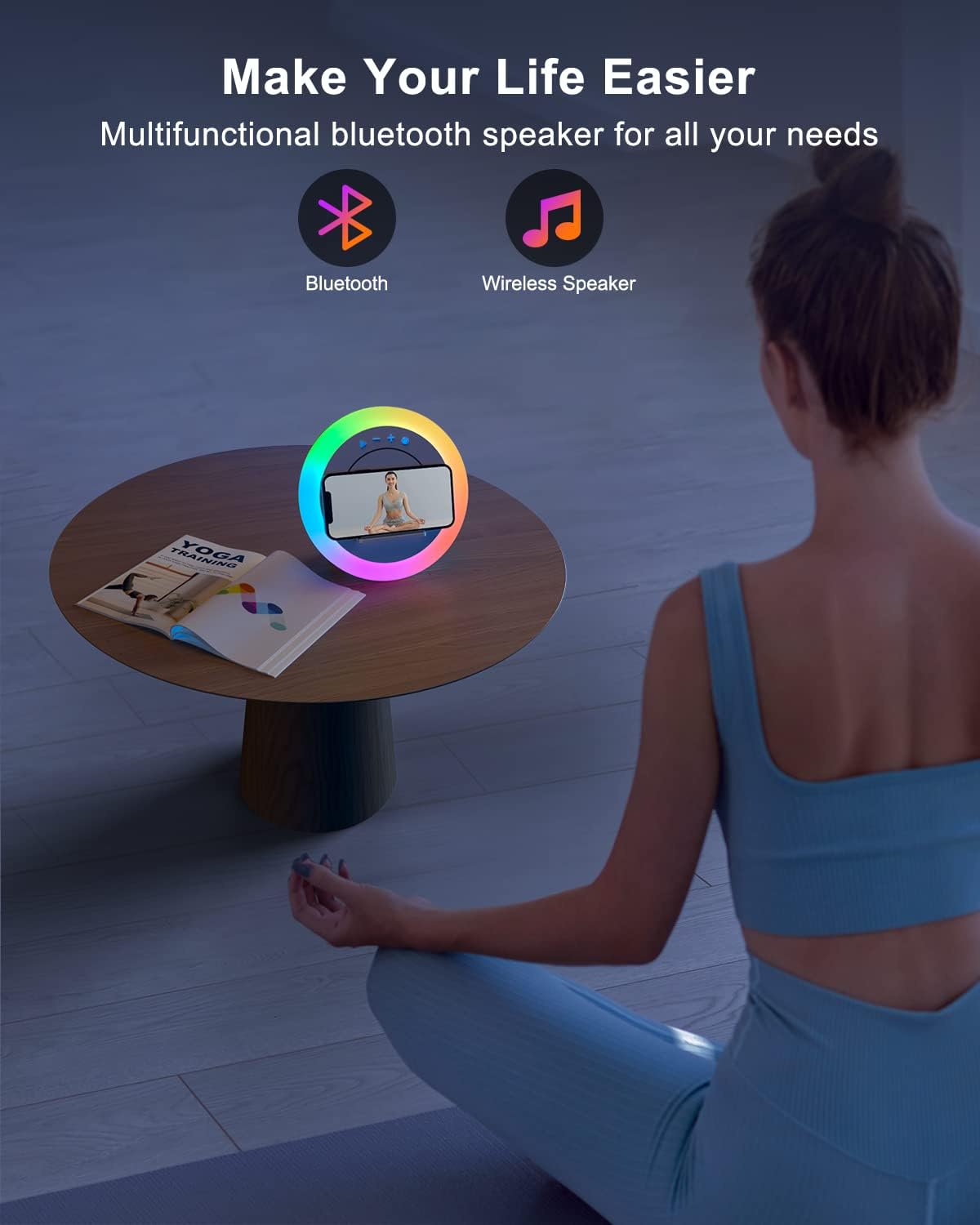 GlowWave Bluetooth Speaker and Wireless Phone Charger