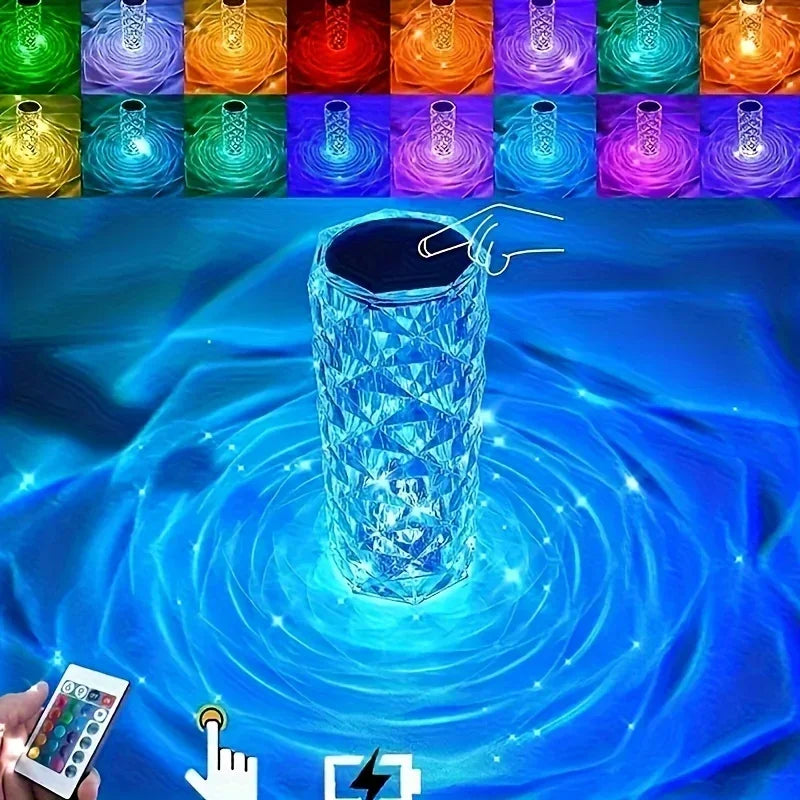 Crystal Rose Touch Lamp (16 colors)