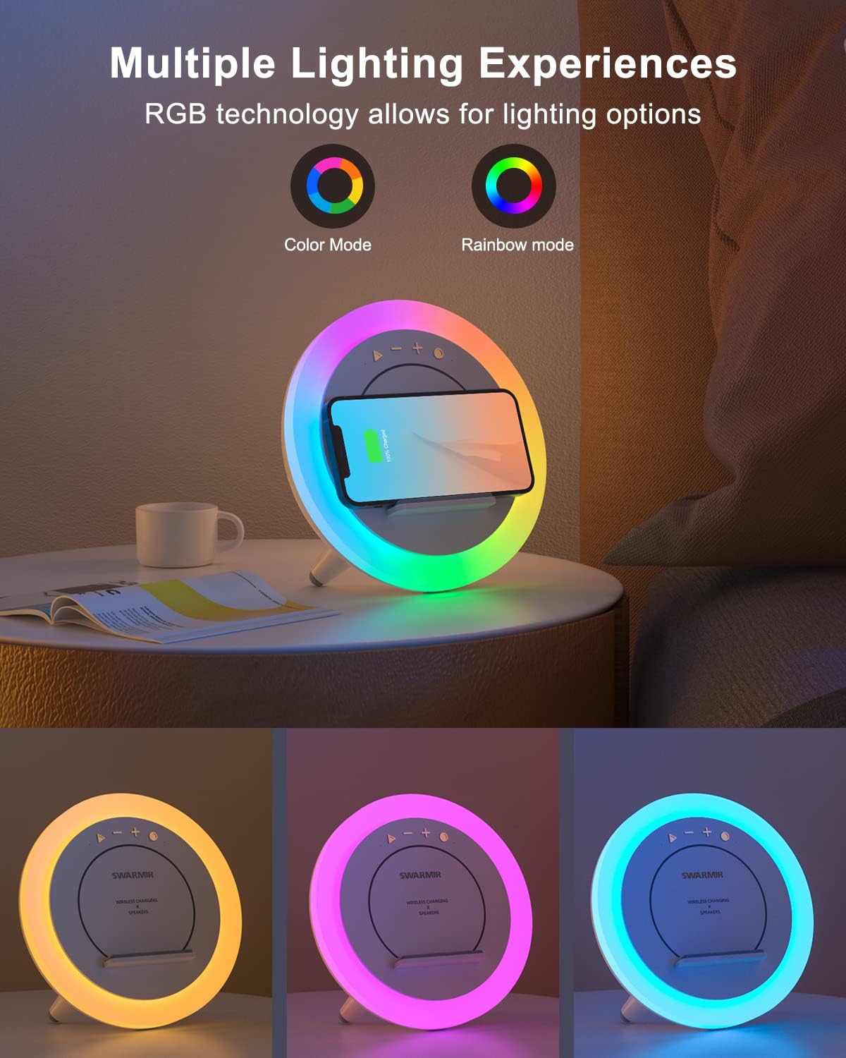 GlowWave Bluetooth Speaker and Wireless Phone Charger
