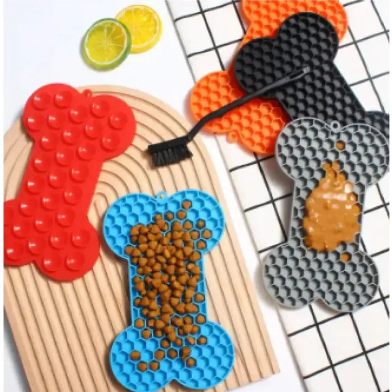 Bone Silicone Licking Dog Slow Food Mat