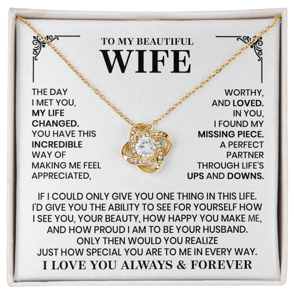 Love Knot Necklace for Wife – Romantic Anniversary, Valentine&