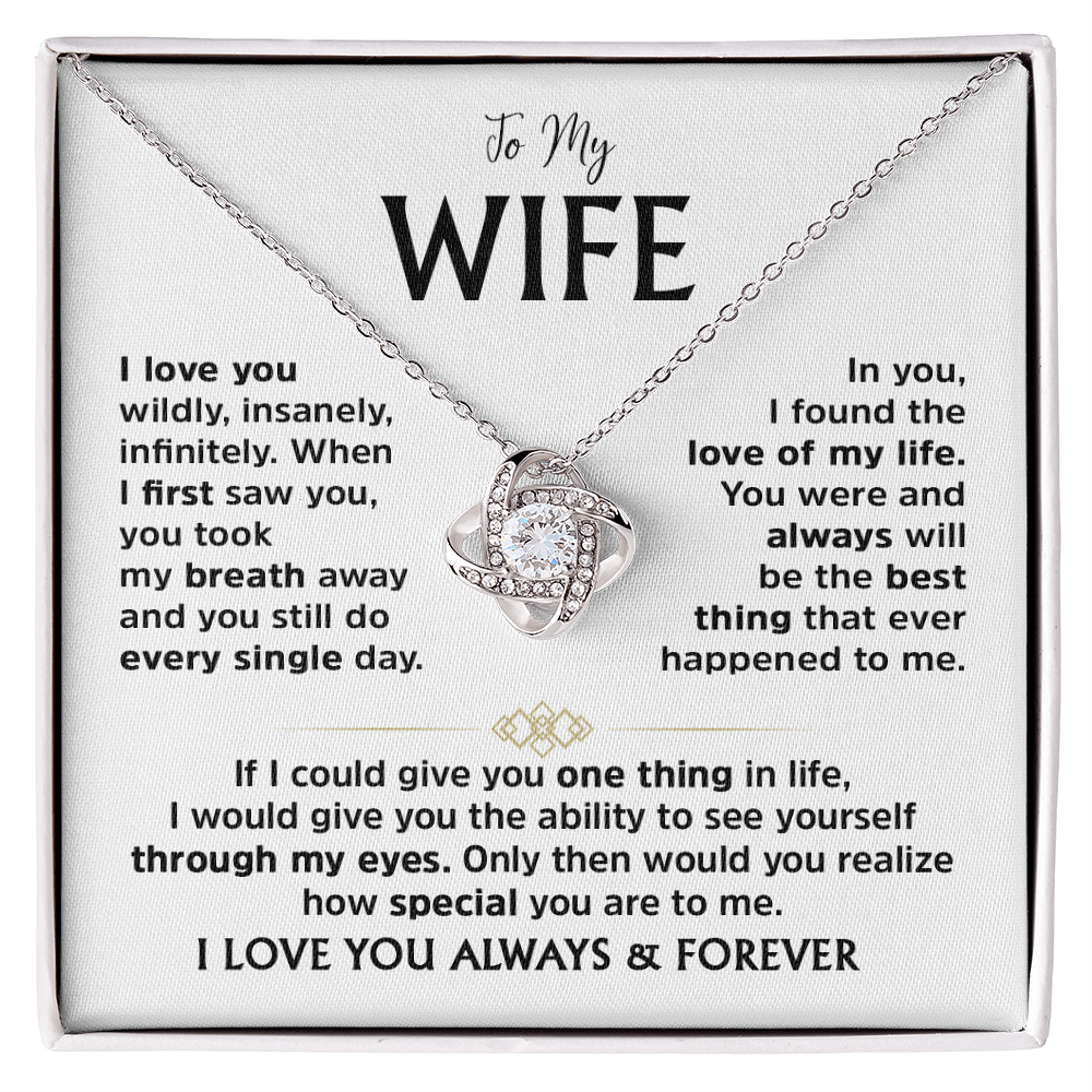 Love Knot Necklace for Wife – Romantic Anniversary, Valentine&