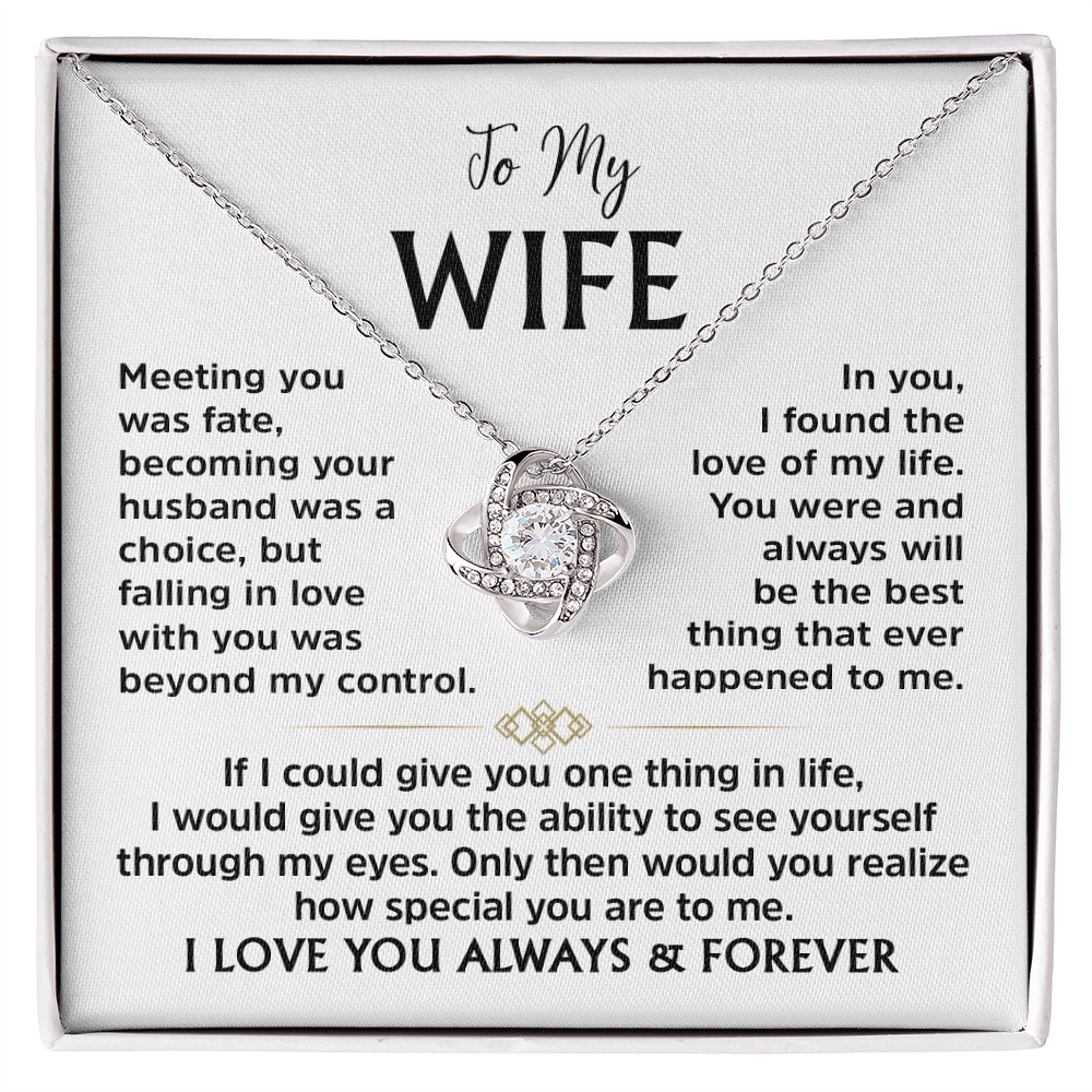 Love Knot Necklace for Wife – Romantic Anniversary, Valentine&