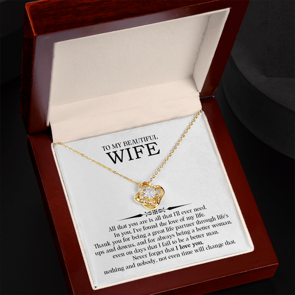 Love Knot Necklace for Wife – Romantic Anniversary & Valentine&